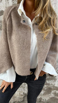 NEW IN- 49% OFF🔥Women's Cotton Woolen Round Neck Woolen Long Sleeve Coat