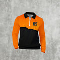 Men's Casual Color Matching Printed Long Sleeves Polo Shirts