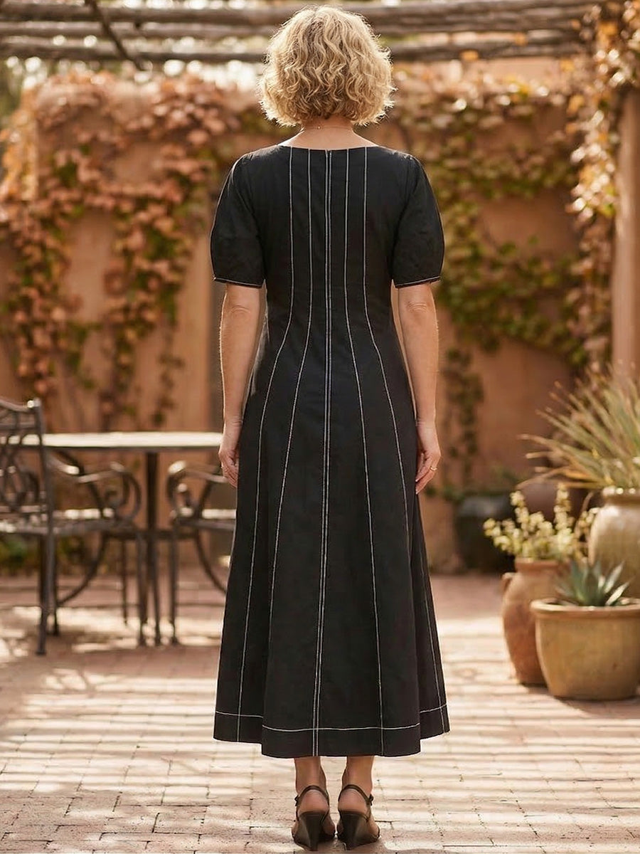 New Arrivals🔥 Women’s Casual Poplin Seamed Midi Pocket Dress