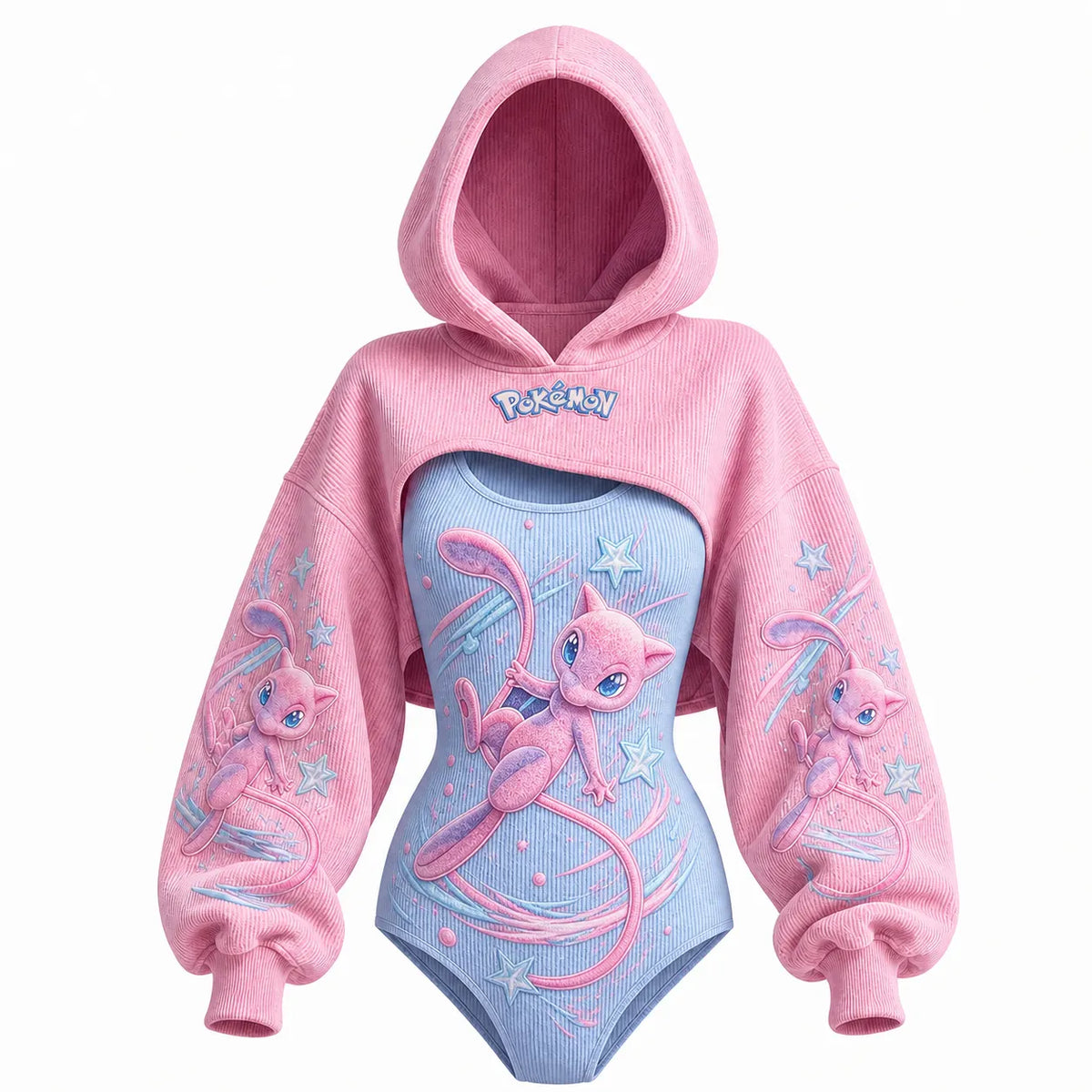 Pokémon Women's Anime-Print Hooded Romper Set