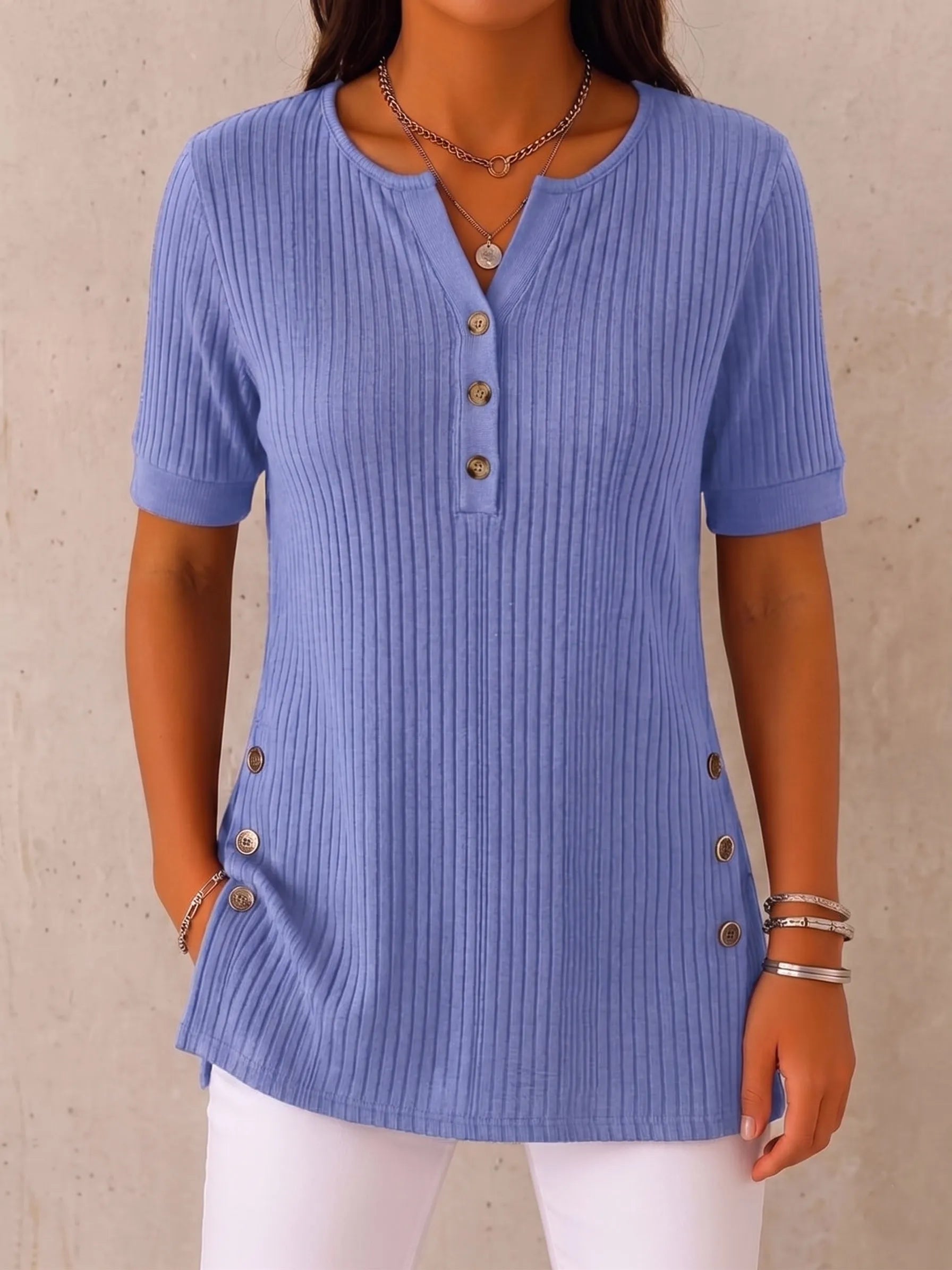 CLEARANCE SALE🔥 The Ultimate Everyday Soft-Ribbed Split-Hem Henley