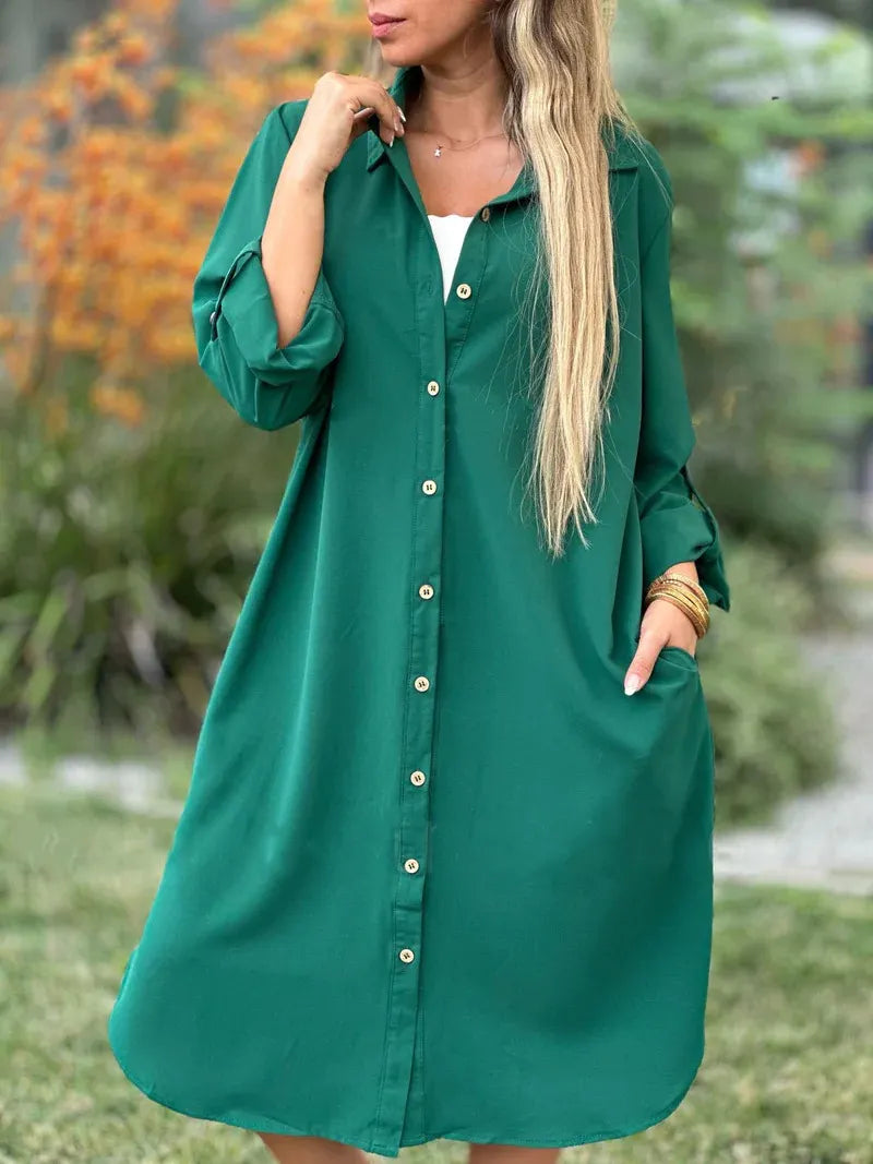 🔥LAST DAY 49% OFF🔥Women's Casual Lapel Solid Color Shirt Coat