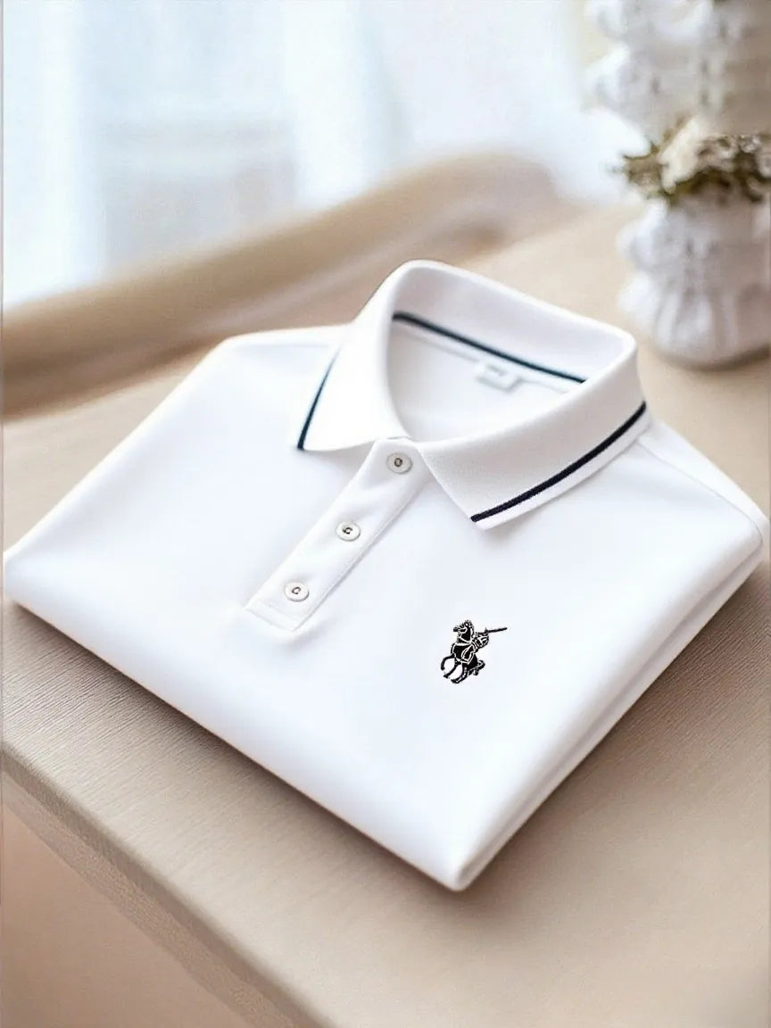 Men's Business Casual Button Short Sleeve Polo Shirt A002362