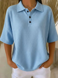 Clearance Sale🔥 Women's Casual Cozy Polo Collar Waffle Shirt
