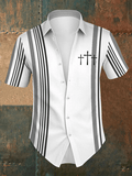 Men's Retro Faith Striped Short Sleeve Shirt