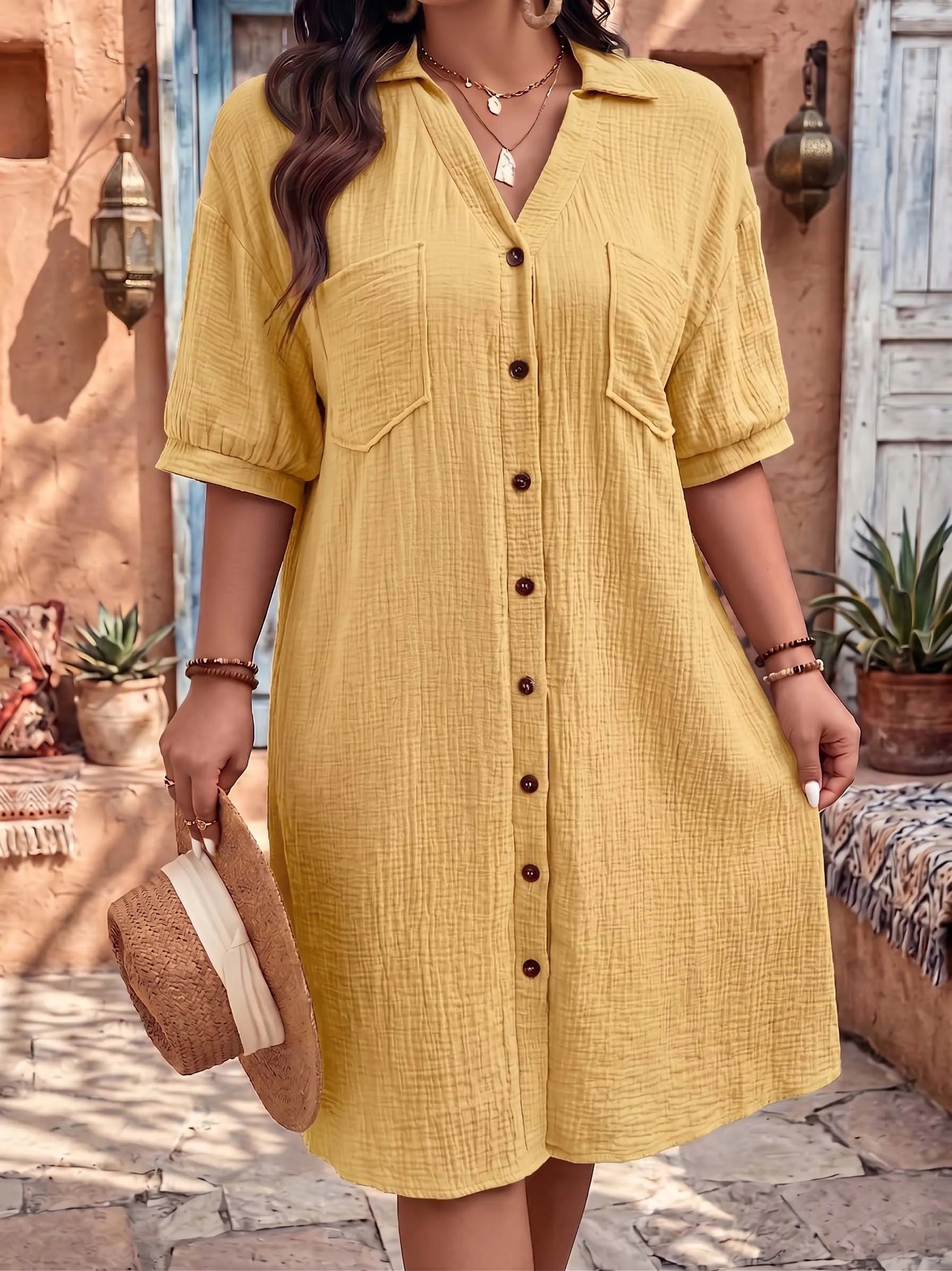 Breezy Cotton Shirt Dress