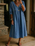 New Arrivals🔥 Women’s Vintage Lace Trim Denim Dress