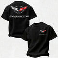 Vette C5 1997-2004 Fleur-de-lis Flag & Checkered Flag Cotton Print Men's T-shirt