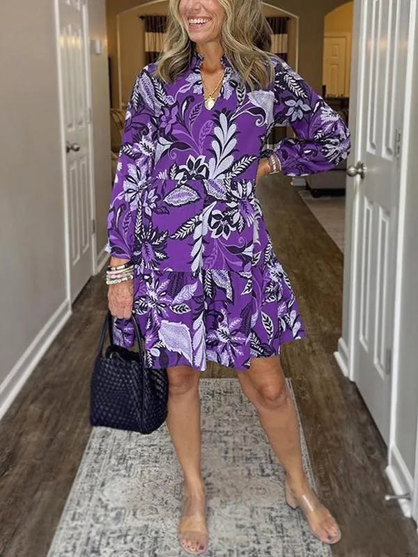 NEW🔥 V Neck Floral Vintage Print Dress