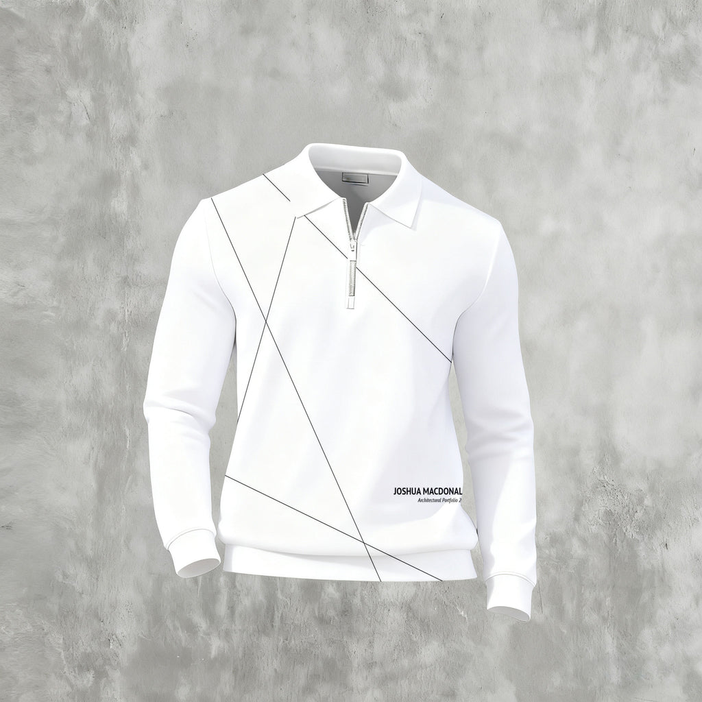 Men's Casual Color Matching Printed Long Sleeves Polo Shirts