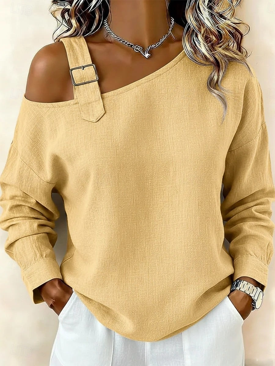 CLEARANCE SALE🌿 Women's Blouse Off The Shoulder Tops Casual Long Sleeve Off Shoulder Long Tops