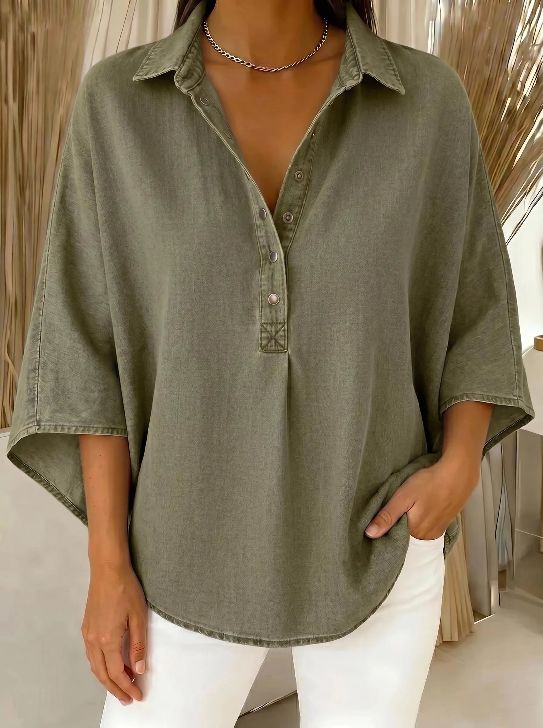 Denim Poncho Blouse