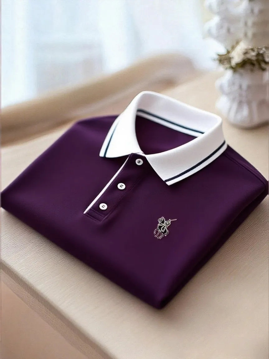 Men's Business Casual Button Short Sleeve Polo Shirt A002362