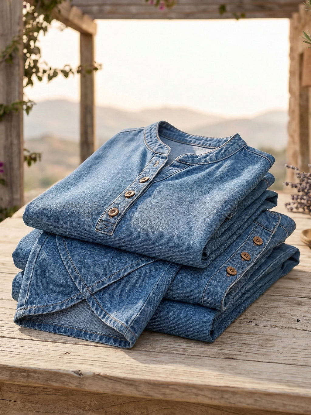 New Arrivals🔥 Short-sleeve denim Two-piece set