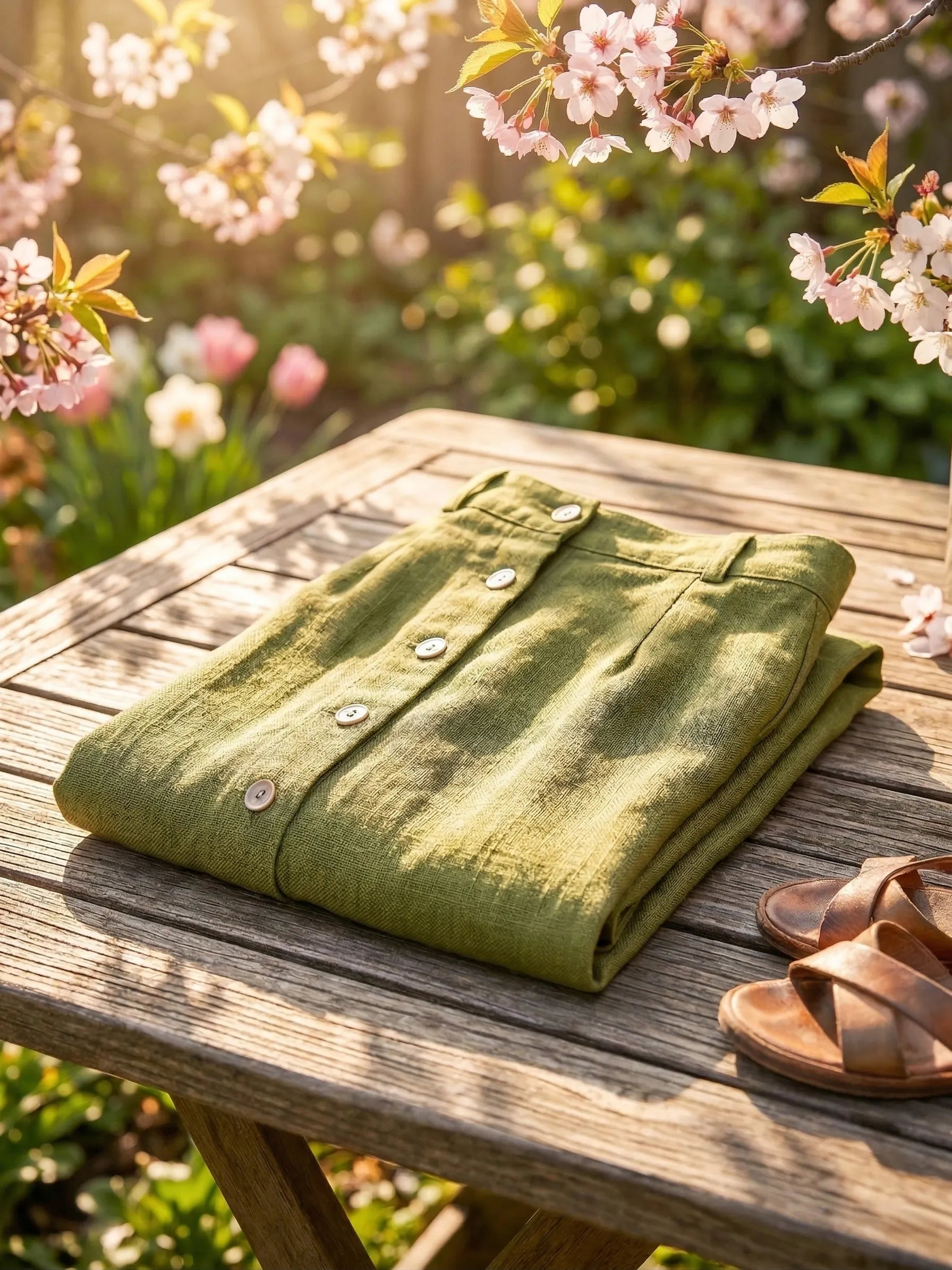 New Arrivals🔥 Women's Button Cotton and linen dress Ladies Bottoms for All Seasons