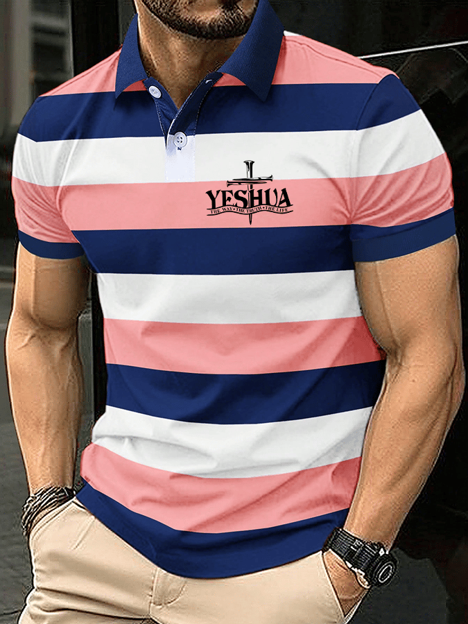 Men's Faith Printed Casual Polo Shirt