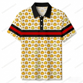 Men's Summer Fashion White Pumpkin Printed Polo Short-Sleeve