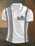 Men's Retro Faith  Casual Printed Polo Shirt