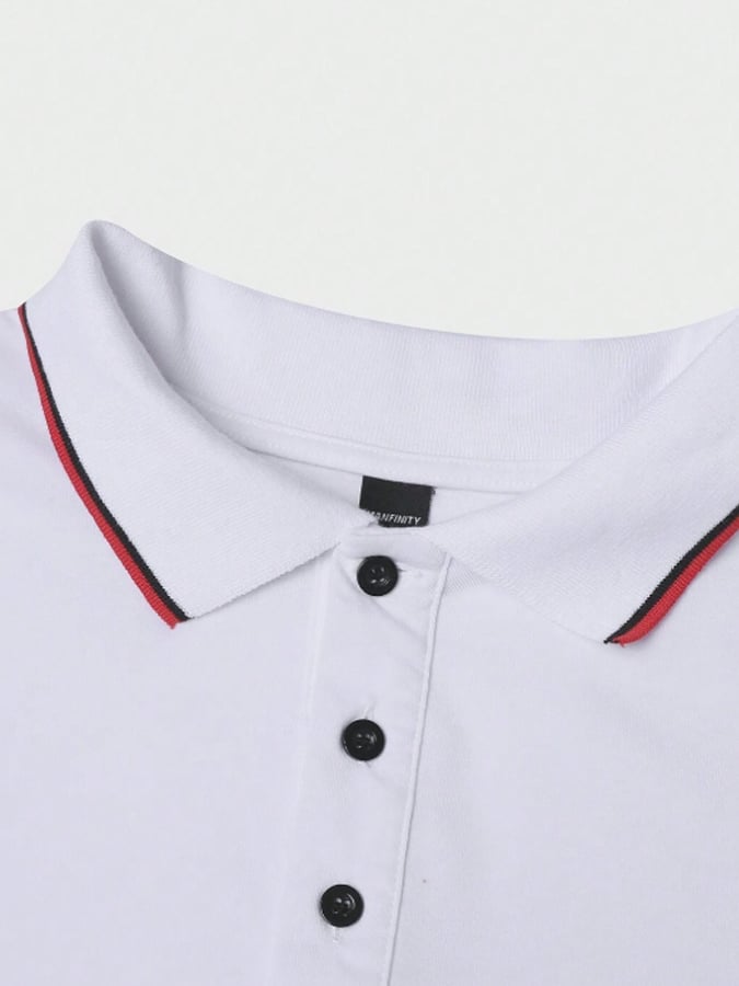 Men's Classic Color Block Casual Eagle Business Fashion Polo Shirt