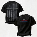 CMR Distressed US Flag Heritage Tri-Shield Logo Cotton Print Men's T-Shirt
