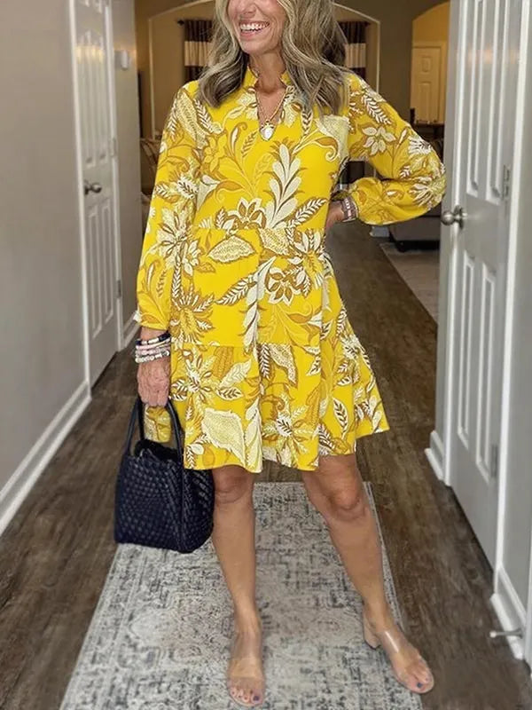 NEW🔥 V Neck Floral Vintage Print Dress