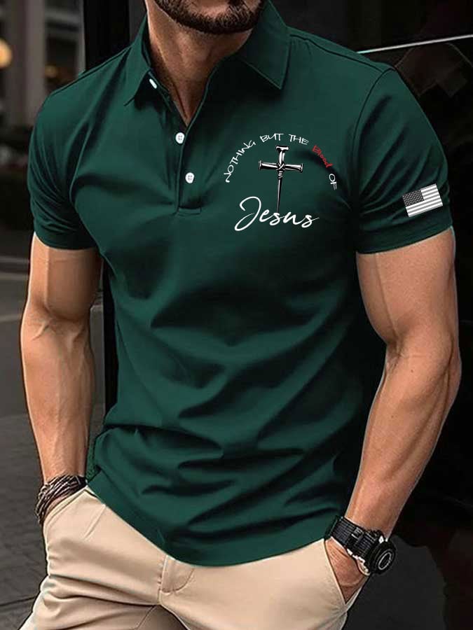 Men's faith print polo shirt