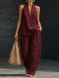 New Arrivals🔥 Women's Casual and Cozy Minimalist Linen Two-Piece Set