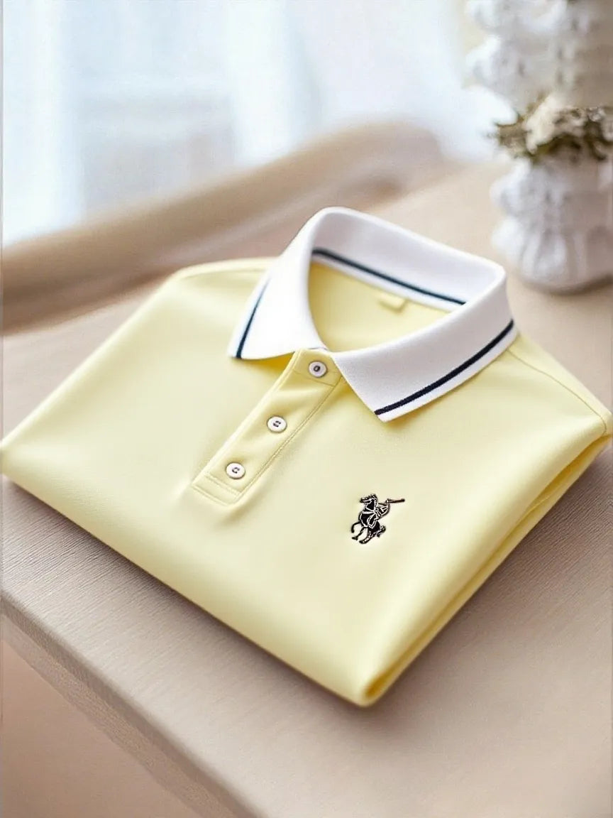 Men's Business Casual Button Short Sleeve Polo Shirt A002362