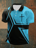 Men's Retro Faith  Casual Printed Polo Shirt