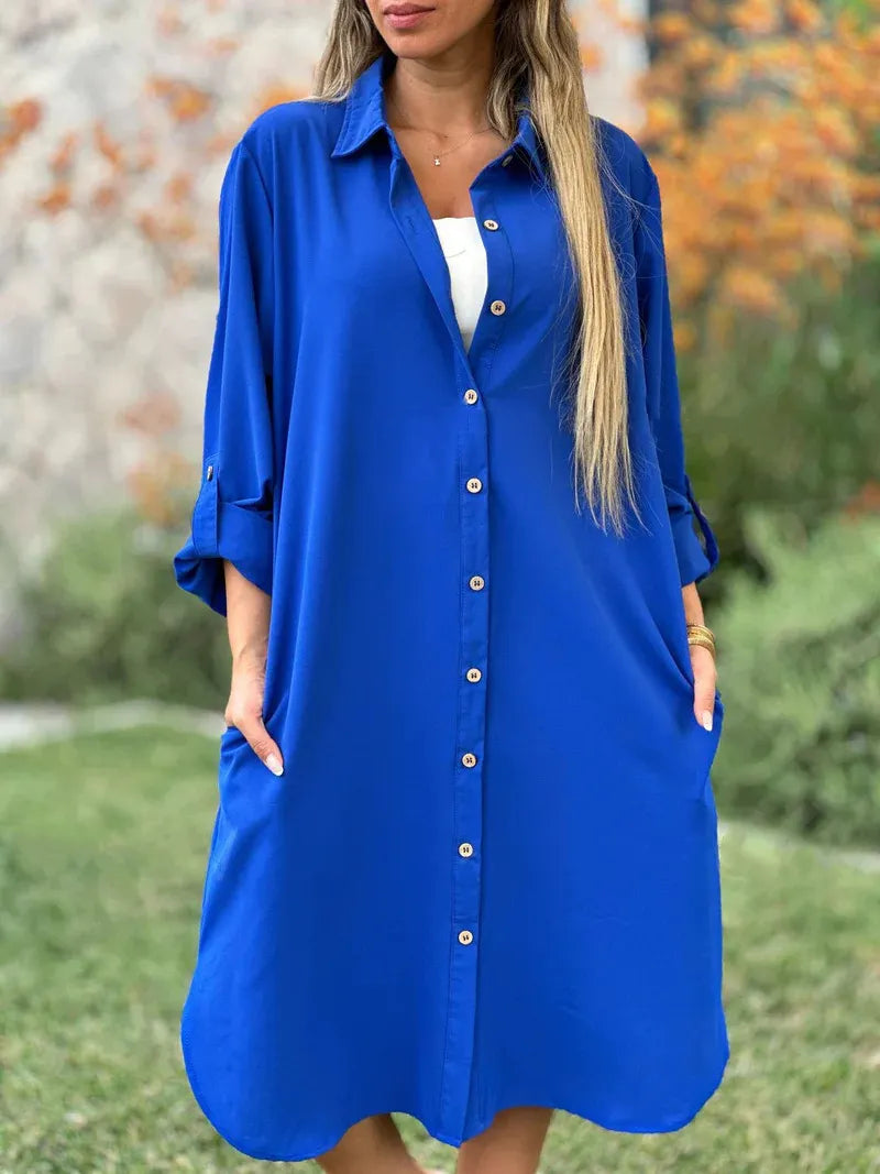 🔥LAST DAY 49% OFF🔥Women's Casual Lapel Solid Color Shirt Coat