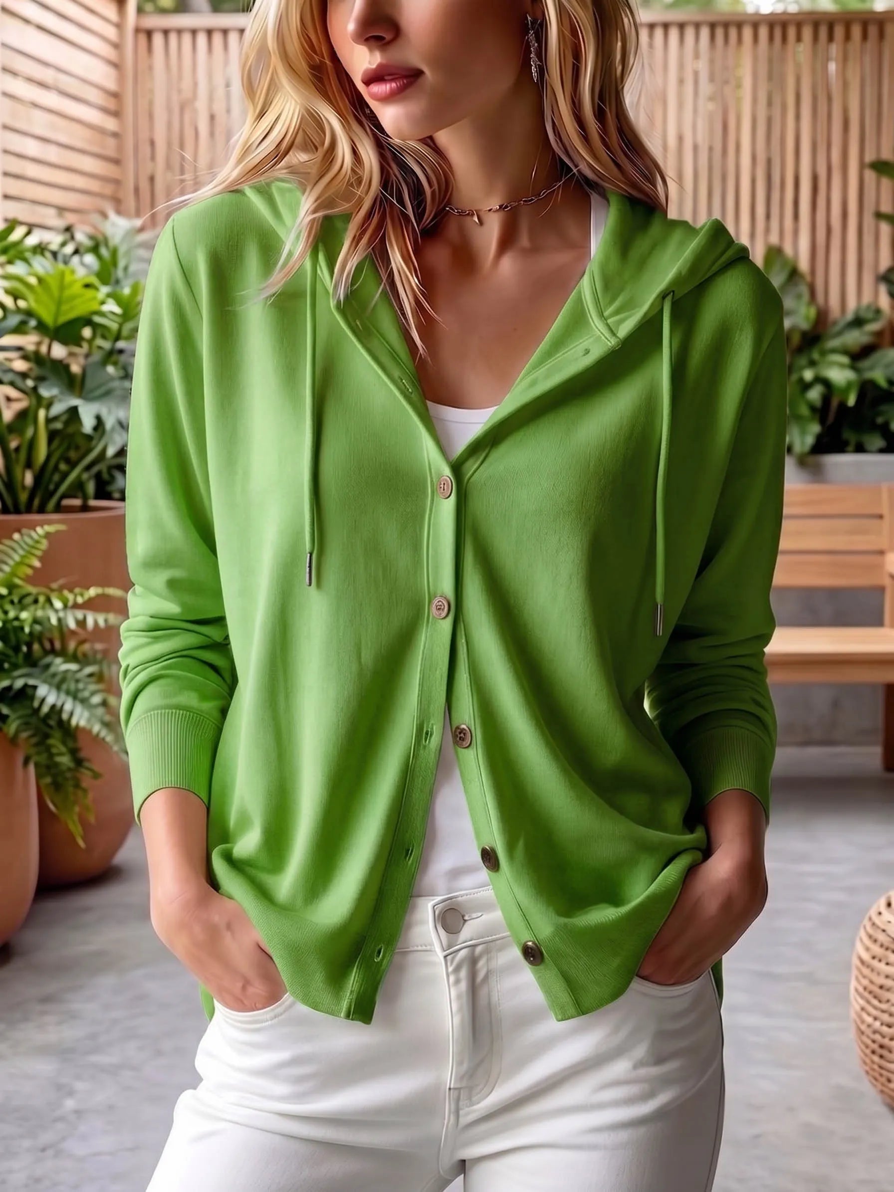 CLEARANCE SALE🔥 Women's Soft-Knit Button Hooded Cardigan