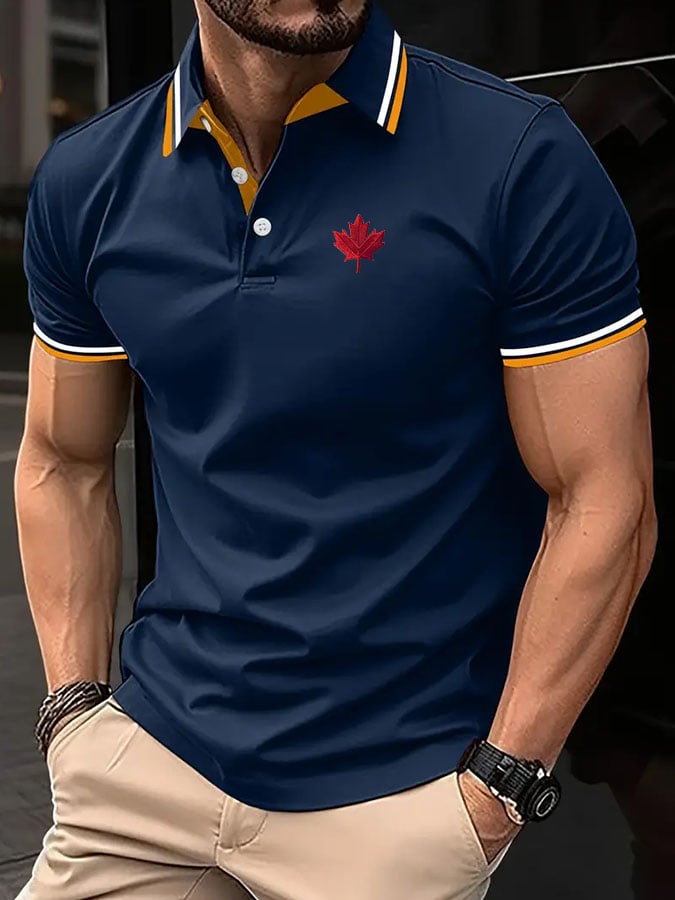 Men'S Casual Classic Pattern Polo Shirt