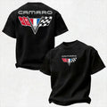 CMR Classic Collage Car Emblem Crossed Flags Logo Cotton Print Men's T-Shirt