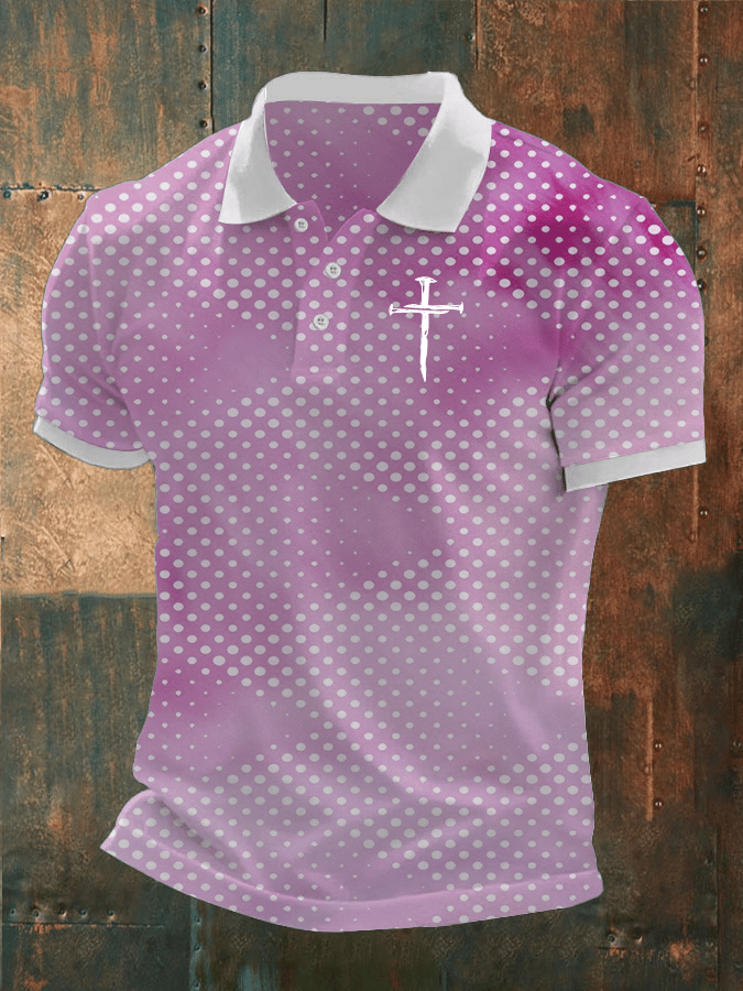 Men's Faith Printed Casual Polo Shirt