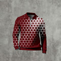 Men's Casual Color Matching Printed Long Sleeves Polo Shirts