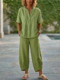 New Arrivals🔥 Cozy Loose-fit Cotton Linen Two-piece Set