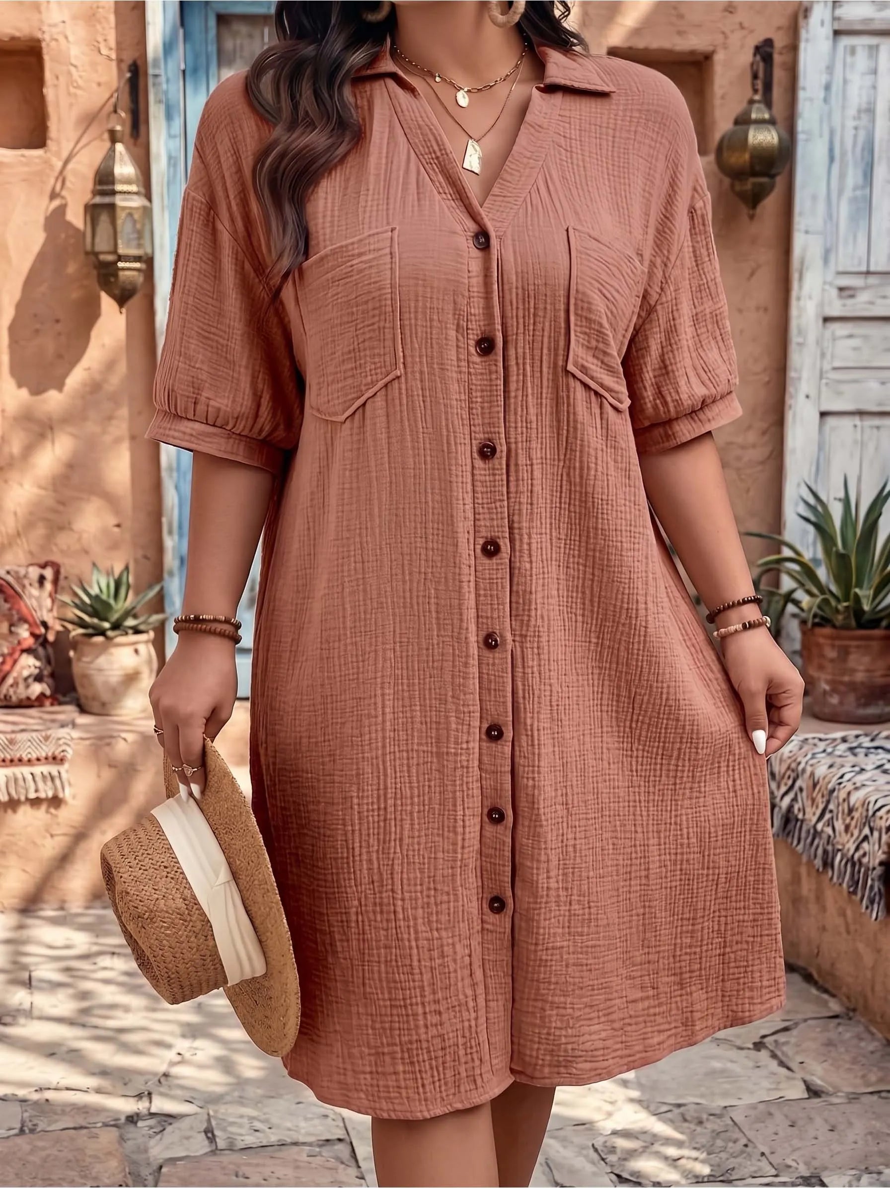 Breezy Cotton Shirt Dress