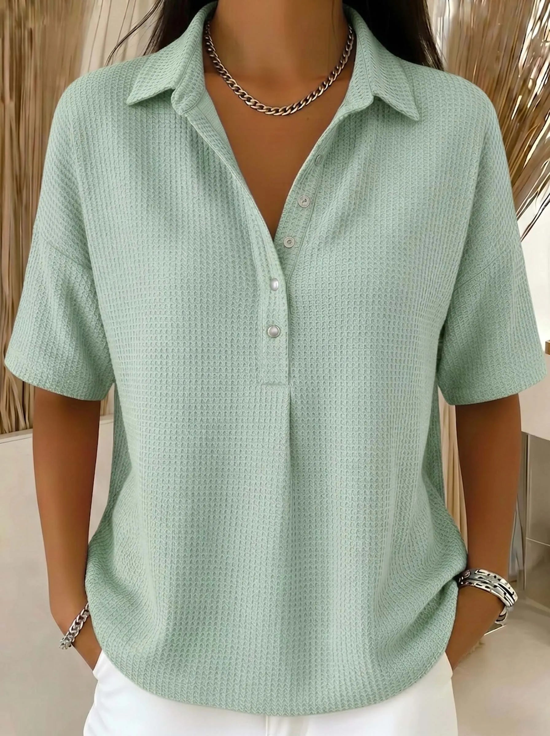 CLEARANCE SALE🔥 Women's Air-Knit Polo Sweater
