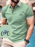 Men's Chest Embroidered Classic Casual Business Polo Shirt
