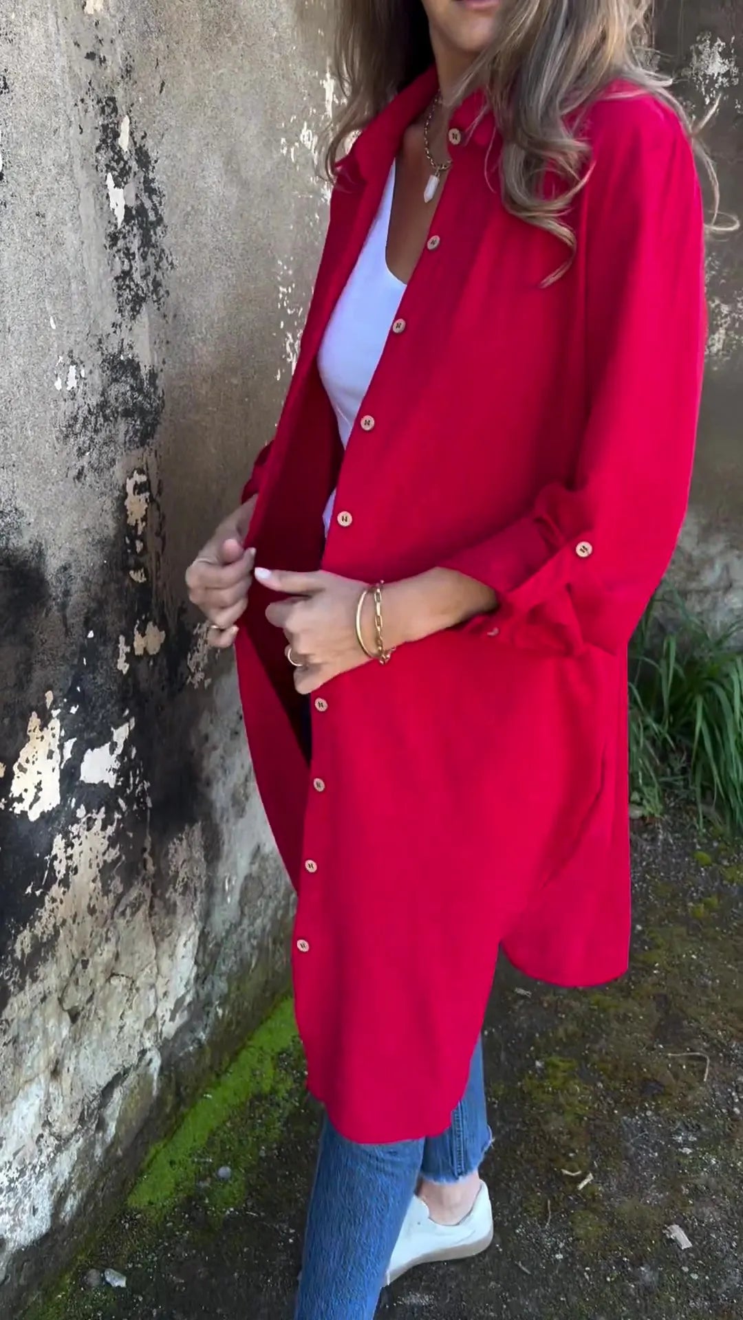 🔥LAST DAY 49% OFF🔥Women's Casual Lapel Solid Color Shirt Coat