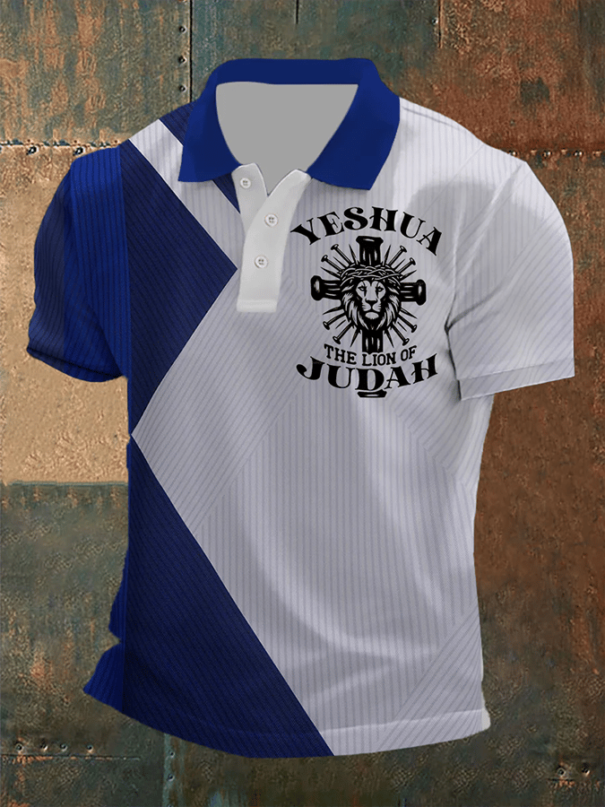 Men's Retro Faith  Casual Printed Polo Shirt