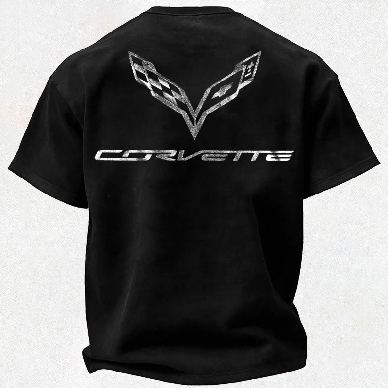 Vette C7 Logo Monochrome Cotton Print Men's T-shirt