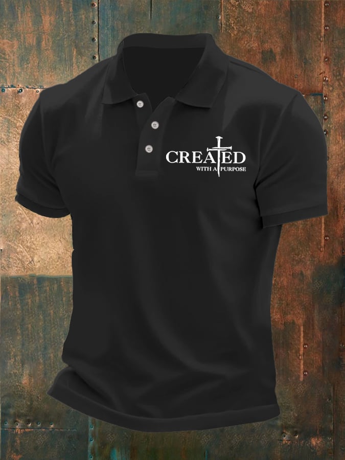 Men's Created With A Purpose Printed Polo Shirt