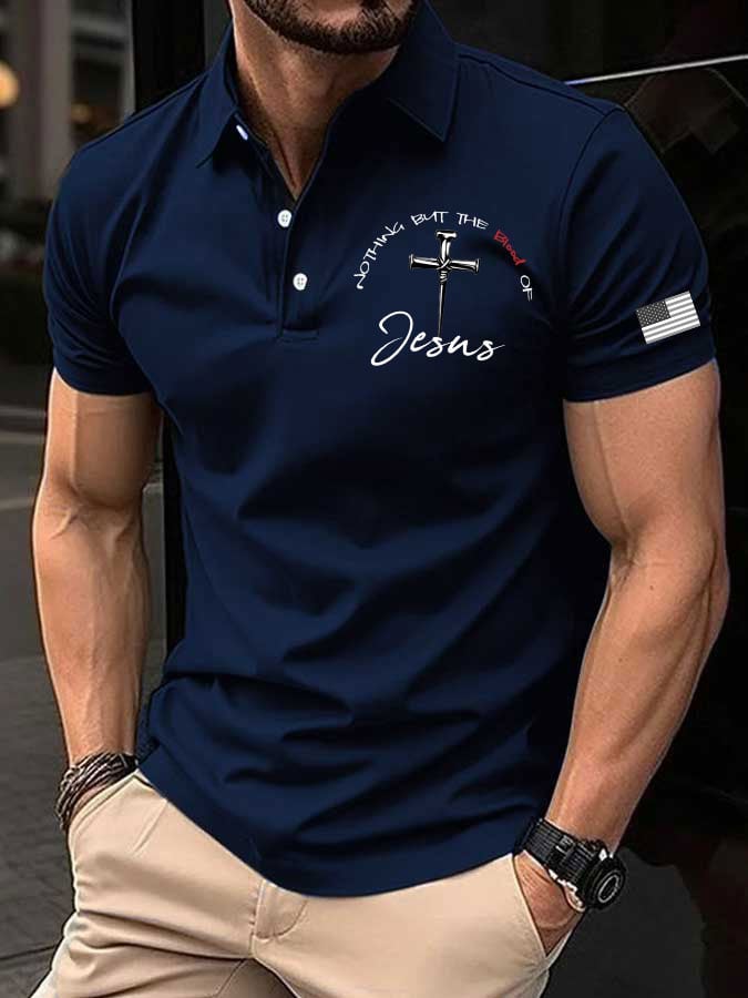 Men's faith print polo shirt