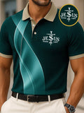 Men's Faith Printed Casual Polo Shirt