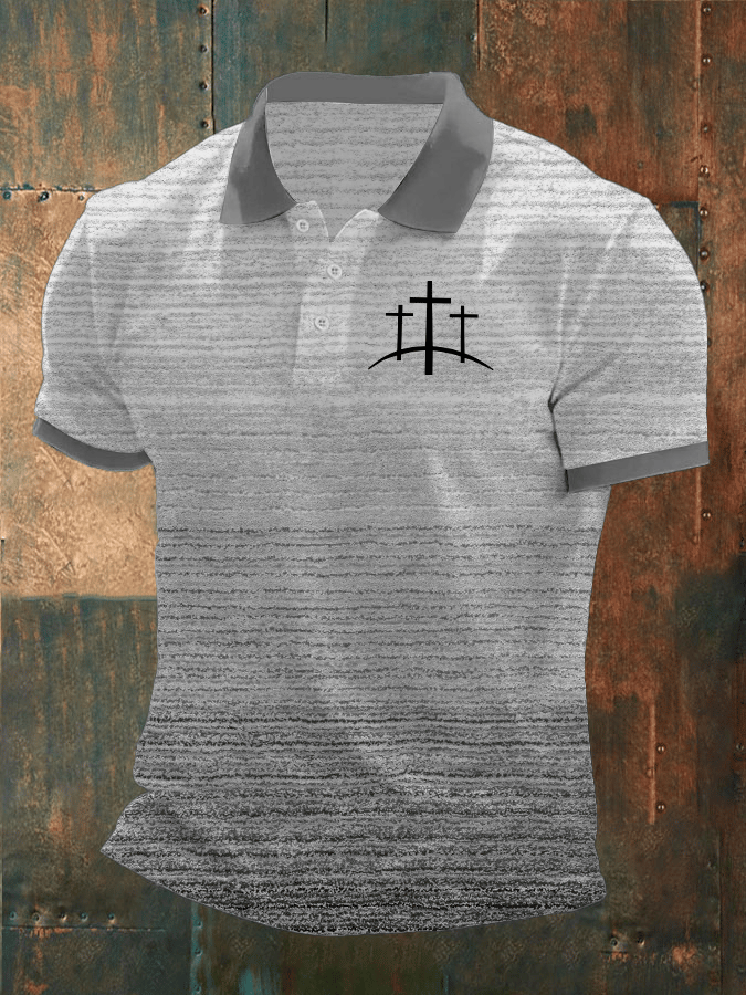 Men's Faith Printed Casual Polo Shirt