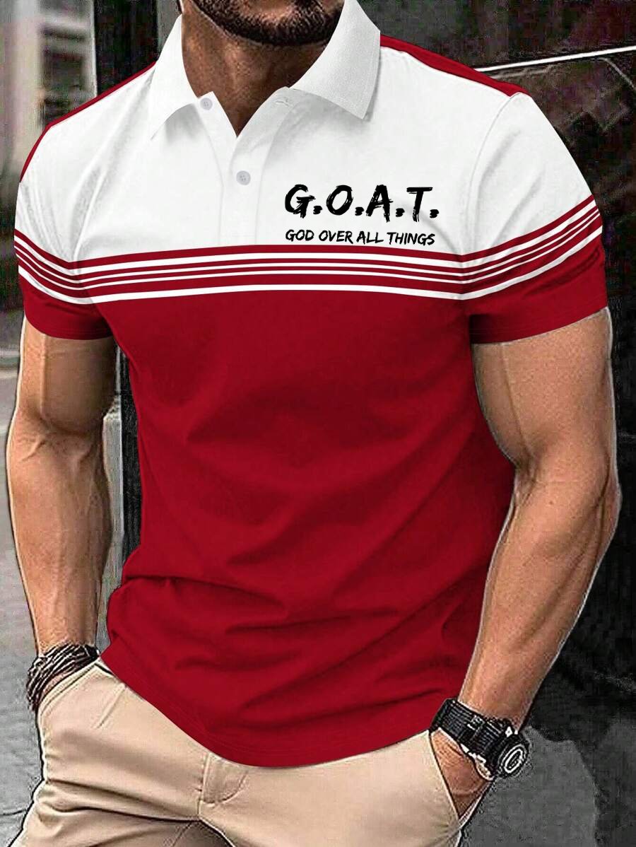 Men's Retro Faith  Casual Printed Polo Shirt