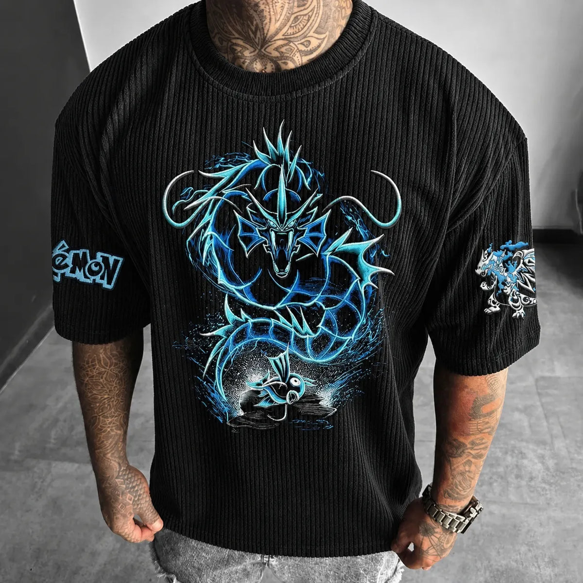 Pokémon Unisex Anime-Style Retro Corduroy Oversized T-Shirt