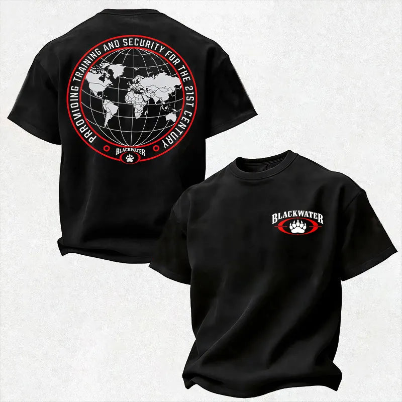 BW PROVIDING TRAINING AND SECURITY FOR THE 21ST CENTURY Red Scope Print Men's T-shirt