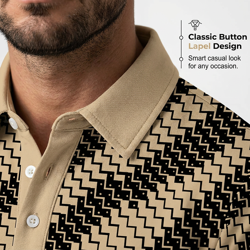 ⏳Time-Limited Special⏰Men's Geometric Print Collared Shirts – Muscle Fit, Breathable, Fade Resistant ✨ LF20444677KAQ